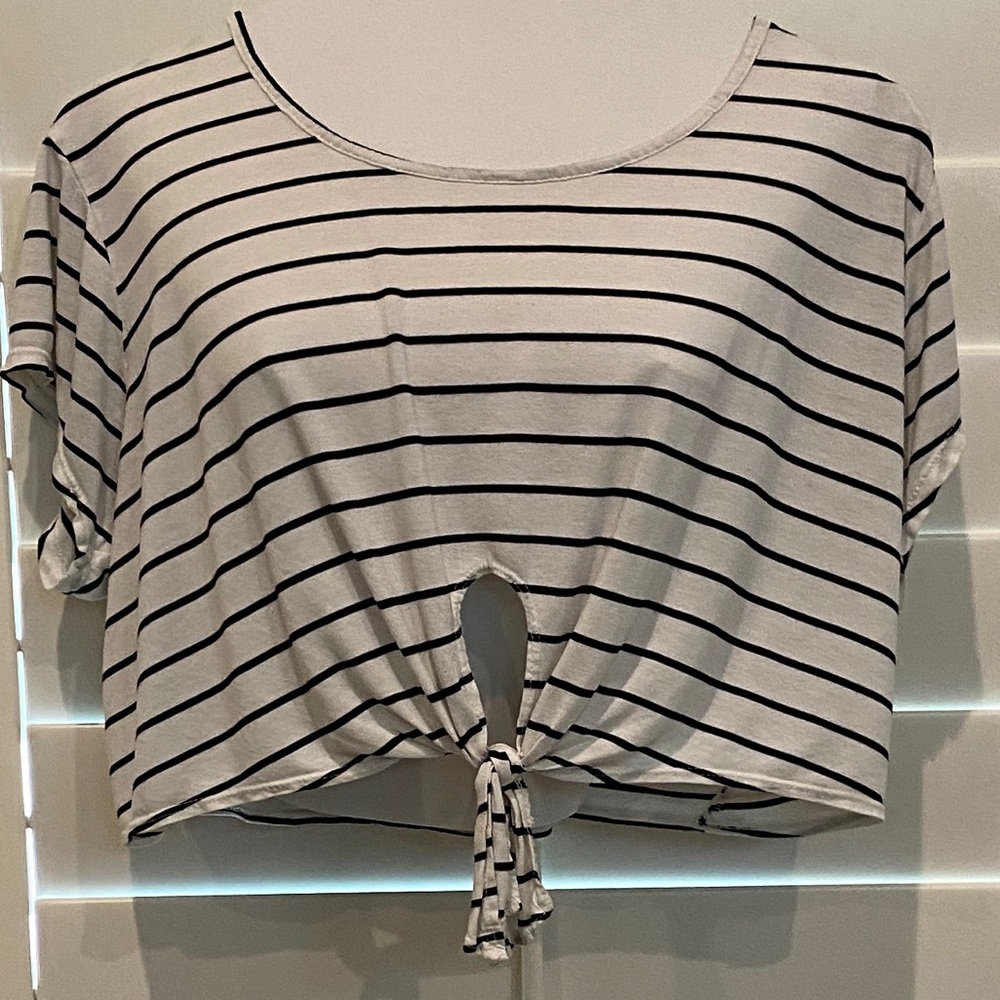 Emma and Sam Tie Front Crop Top